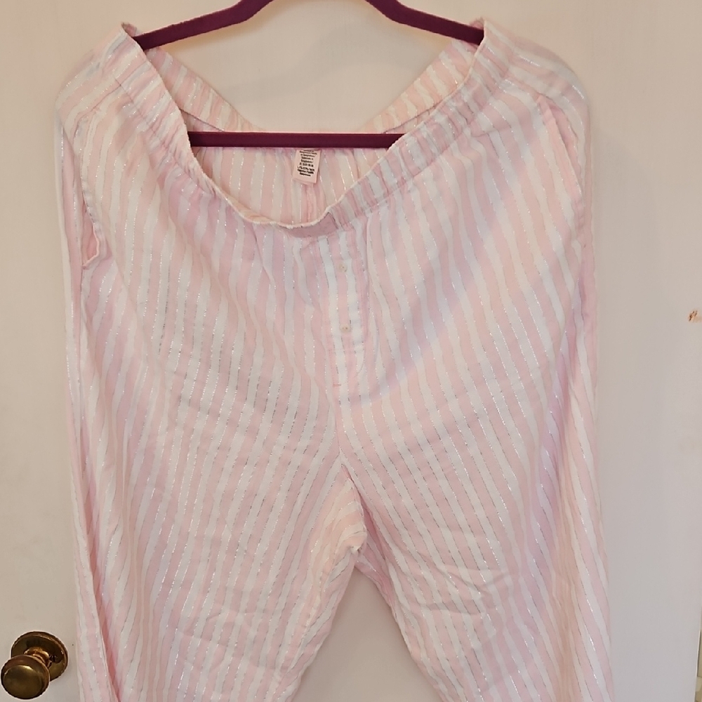 Victoria's Secret Pink and White Striped Pajama Bottoms